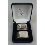 Pair of hallmarked silver napkin rings in case - Approx weight: 70g