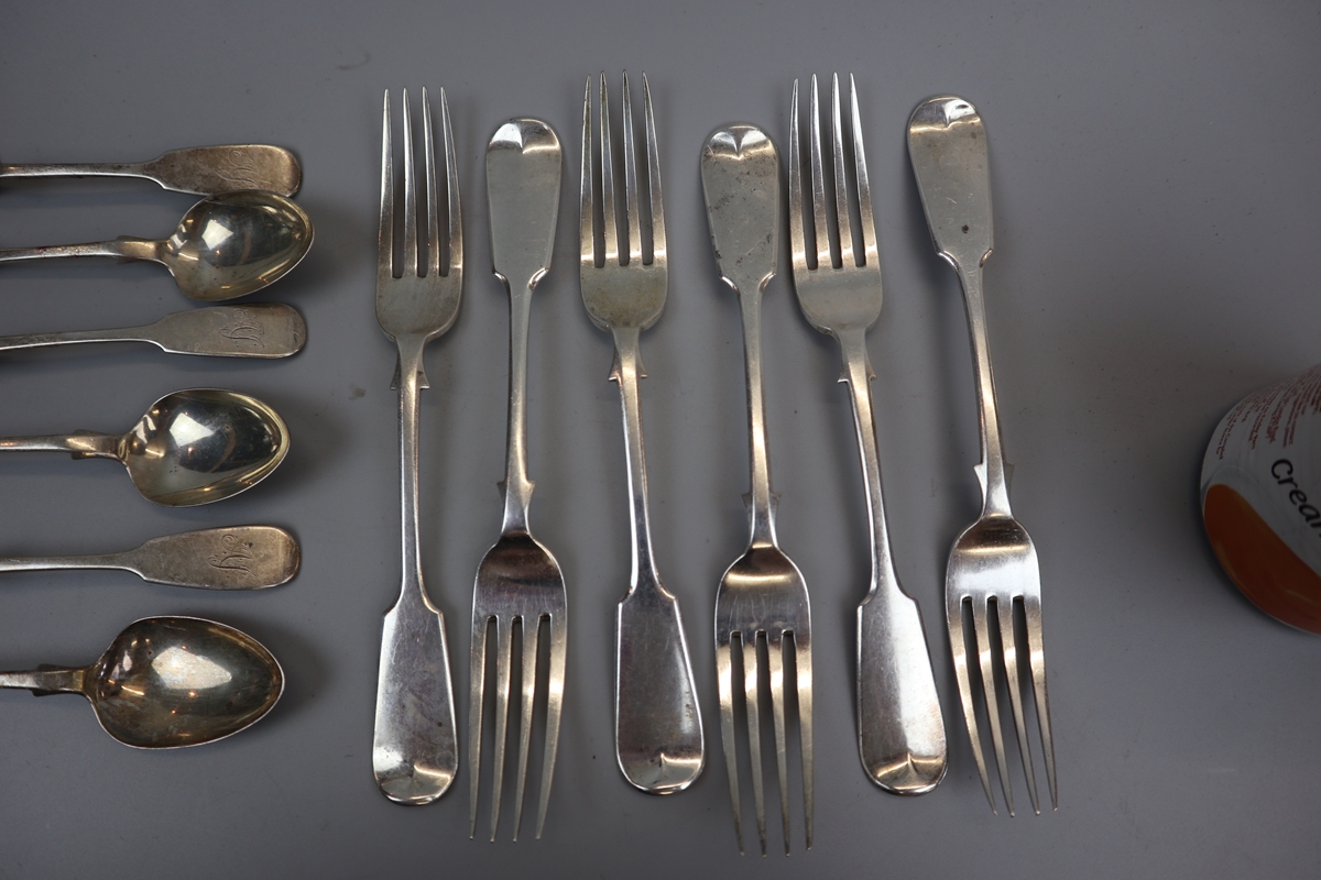 Hallmarked silver teaspoons and forks - Approx weight: 375g - Image 3 of 3