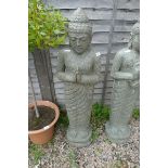 Stone Buddha carved from a single block of stone - Approx height: 124cm