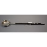 Hallmarked silver toddy ladle with baleen handle