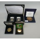 Collection of coins and medallions to include first and last date stamped