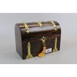 Brass bound dome-topped stationary box