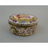 19thC Italian porcelain and gilt mounted trinket box