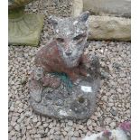 Stone fox and cubs figure