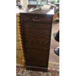 Tall tambour file cabinet - Approx size W: 48cm D: 39cm H: 130cm