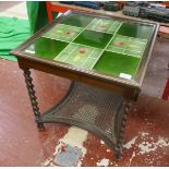 Tile topped occasional table with barley twist legs