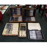 Collection of cased flatware