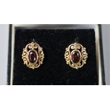 9ct gold garnet set earrings