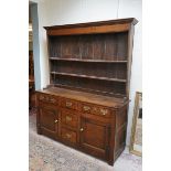 Early oak dresser - Approx size: W: 162cm D: 50cm H: 197cm