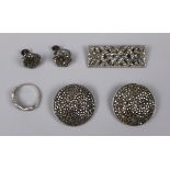 Collection of silver marquisite jewellery