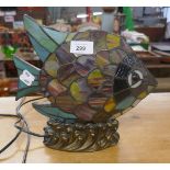 Tiffany style fish lamp in working order