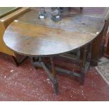 C18th oak 6 leg table with drawer