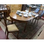 Edwardian D end dining table & 4 chairs