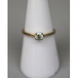 Gold 1/4ct diamond solitaire ring - Size M