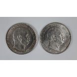 2 x 1876 Wilhelm Deutsche coins