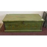 Stencilled painted blanket chest