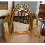 Gilt framed triptic mirror