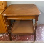 Walnut center table with drawer