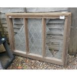 Oak window frame - contains broken glass