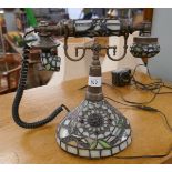 Tiffany style telephone lamp