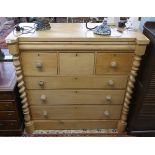 Scottish pine chest of drawers - Approx size W: 123cm D: 55cm H: 120cm