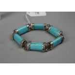 Silver and turquoise bracelet
