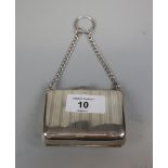 Hallmarked silver finger purse 1917 - Approx weight: 79g