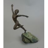 Male dancer bronzed sculpture by Grace Critchley - Approx height: 29cm