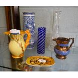 Collectables to include Poole and a blue & white vase