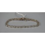 Silver stone set bracelet