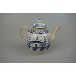 Antique Oriental blue and white teapot
