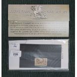 Rare 1915 De la Rue 2s 6d yellow/brown seahorse stamp