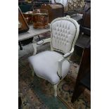 French style button back chair