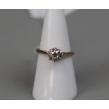 9ct gold diamond set ring - Size: N