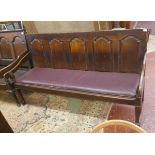 Georgian panelled oak settle - Approx size W: 183cm D: 72cm H: 99cm