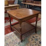 2 tier mahogany occasional table on casters - Approx size W: 70cm D: 70cm H: 74cm