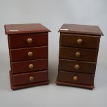 Pair of 4 drawer collector chests