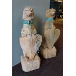 Pair of stone gargoyle/dogs - Approx Height 79cm