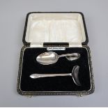 Hallmarked silver cased set of baby pushers