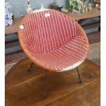 Child 1960 vinyl whicker tub chair