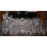 Collection of cut glass to include decanter, rose bowl etc