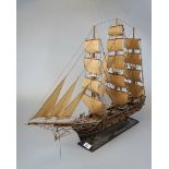 Scratch build model of a sailing frigate - L: 82cm H: 60cm approx