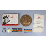 WW1 medals & death penny 5837 PTE H A Molyneux London regiment together with Bronte - Jane Eyre