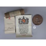 Death penny, Dog tags & condolence letter for P.T.E Leslie Rowley Grove