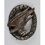 German paratrooper (Fallschirmjäger) badge from Crete June 1941 - Karl Ottghat