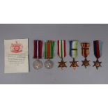 Six WW2 medals to include 1939-45 Star, Defence medal, 1939-45 war medal , clasp for Burma etc