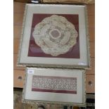 Framed Victorian lace together with another