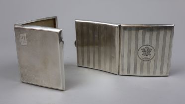 2 hallmarked silver cigarette cases. One Art Deco one Art Nouveau - Approx weight 198g