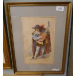 Watercolour - Musician signed H Gillard Glindoni - Approx image size: 17cm x 29cm