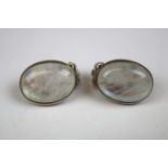 Pair of silver and moonstone earrings